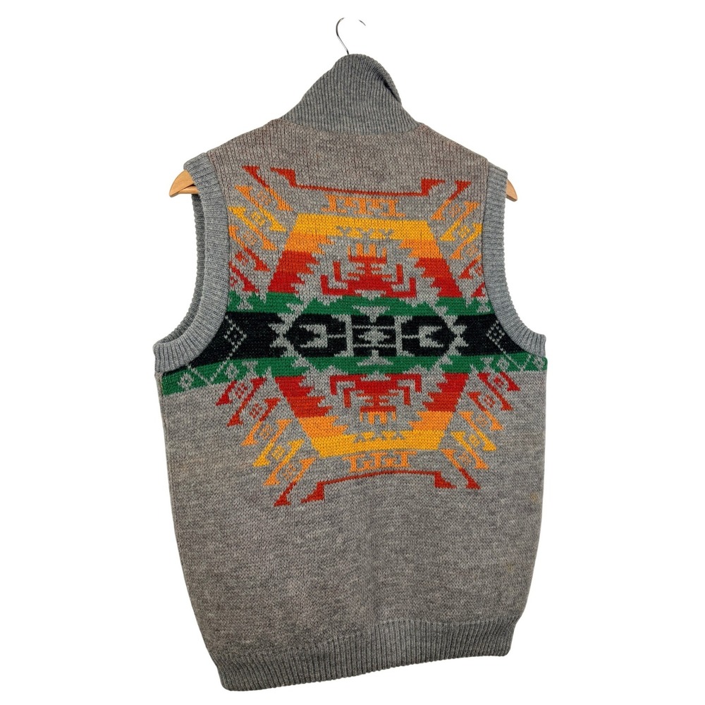 Pendleton High Grade Western Wear Wool Vest Vintage Gray Southwestern Mens M